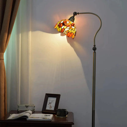 20cm Stained Glass Pastoral Grape Leaf Lampshade Vintage Tiffany Style Floor Lamps Classical Tiffany Lamp