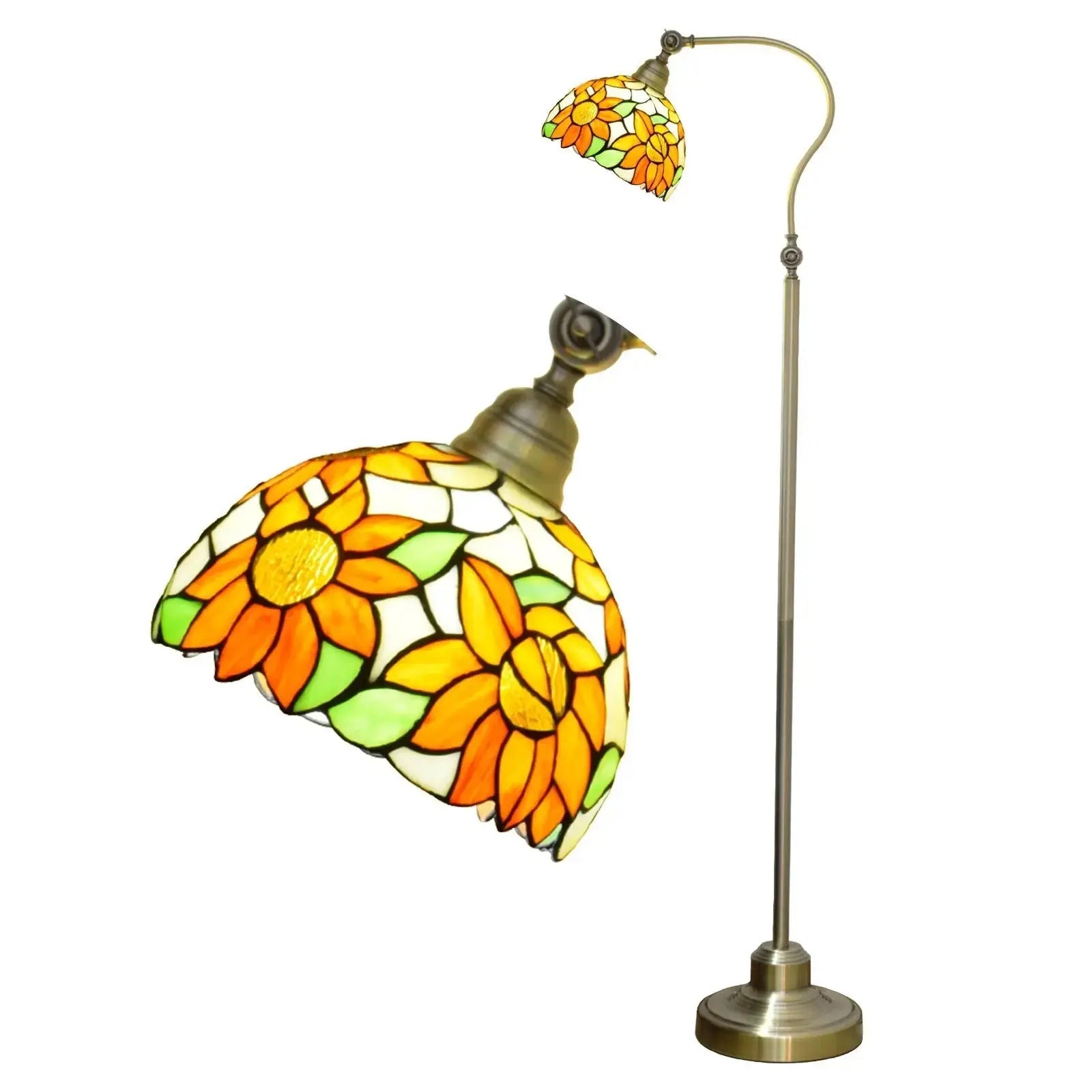 20cm Vintage Stained Glass Sunflower Lampshade Antique Tiffany Floor Lamps Classical Tiffany Lamp