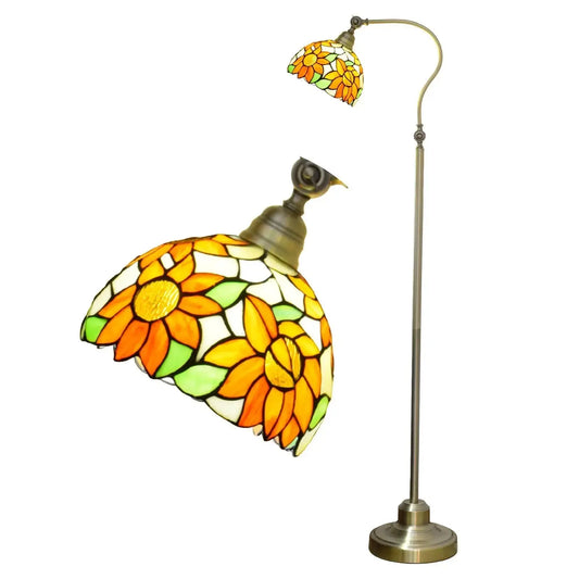 20cm Vintage Stained Glass Sunflower Lampshade Antique Tiffany Floor Lamps Classical Tiffany Lamp