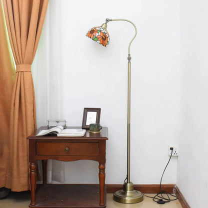 20cm Vintage Stained Glass Sunflower Lampshade Antique Tiffany Floor Lamps Classical Tiffany Lamp
