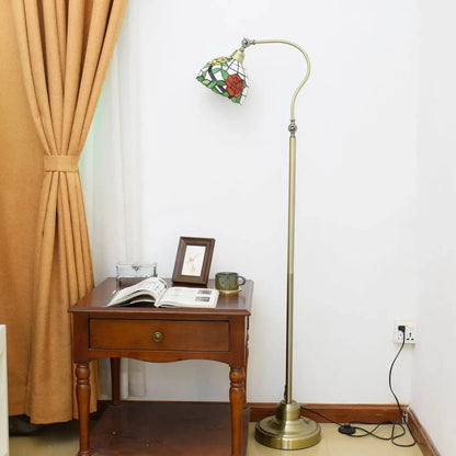 20cm Vintage Stained Glass Pastoral Rose Lampshade Tiffany Standing Lamp Classical Tiffany Lamp