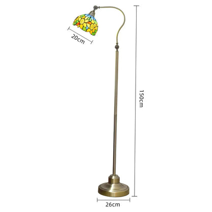 20cm Vintage Stained Glass Pastoral Yellow Sunflower Lampshade Tiffany Floor Light Classical Tiffany Lamp