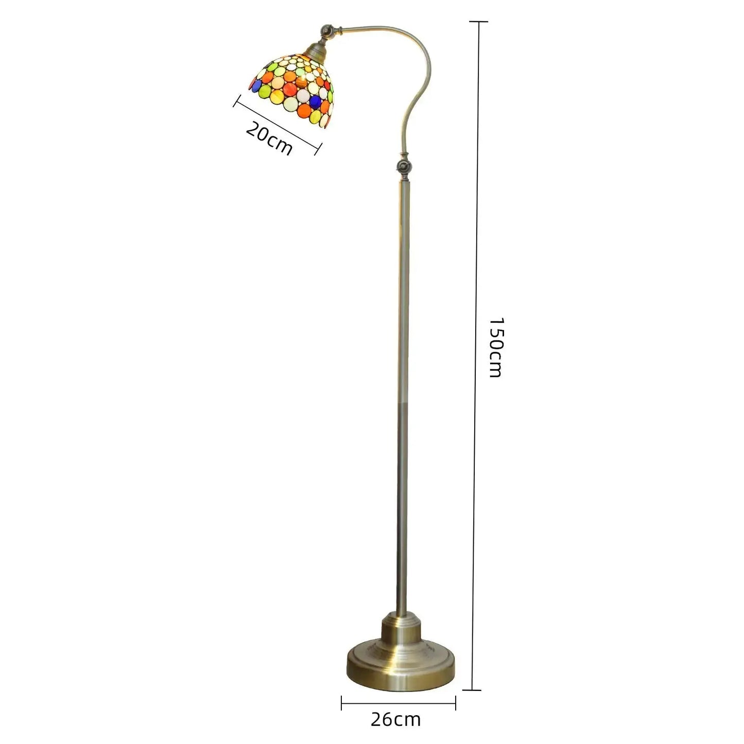 20cm Vintage Standing Light Bohemian Lampshade Tiffany Stained Glass Floor Lamp Classical Tiffany Lamp