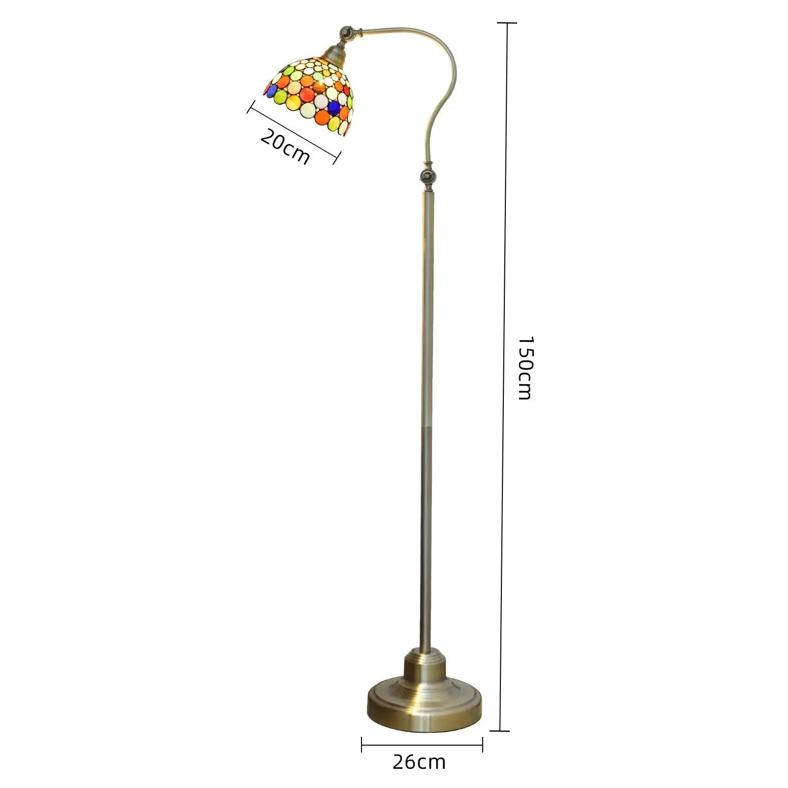20cm Vintage Standing Light Bohemian Lampshade Tiffany Stained Glass Floor Lamp Classical Tiffany Lamp