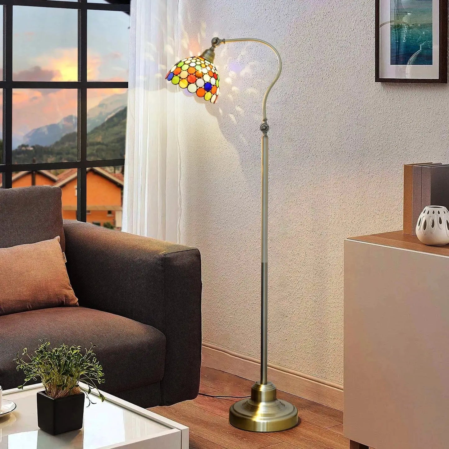 20cm Vintage Standing Light Bohemian Lampshade Tiffany Stained Glass Floor Lamp Classical Tiffany Lamp