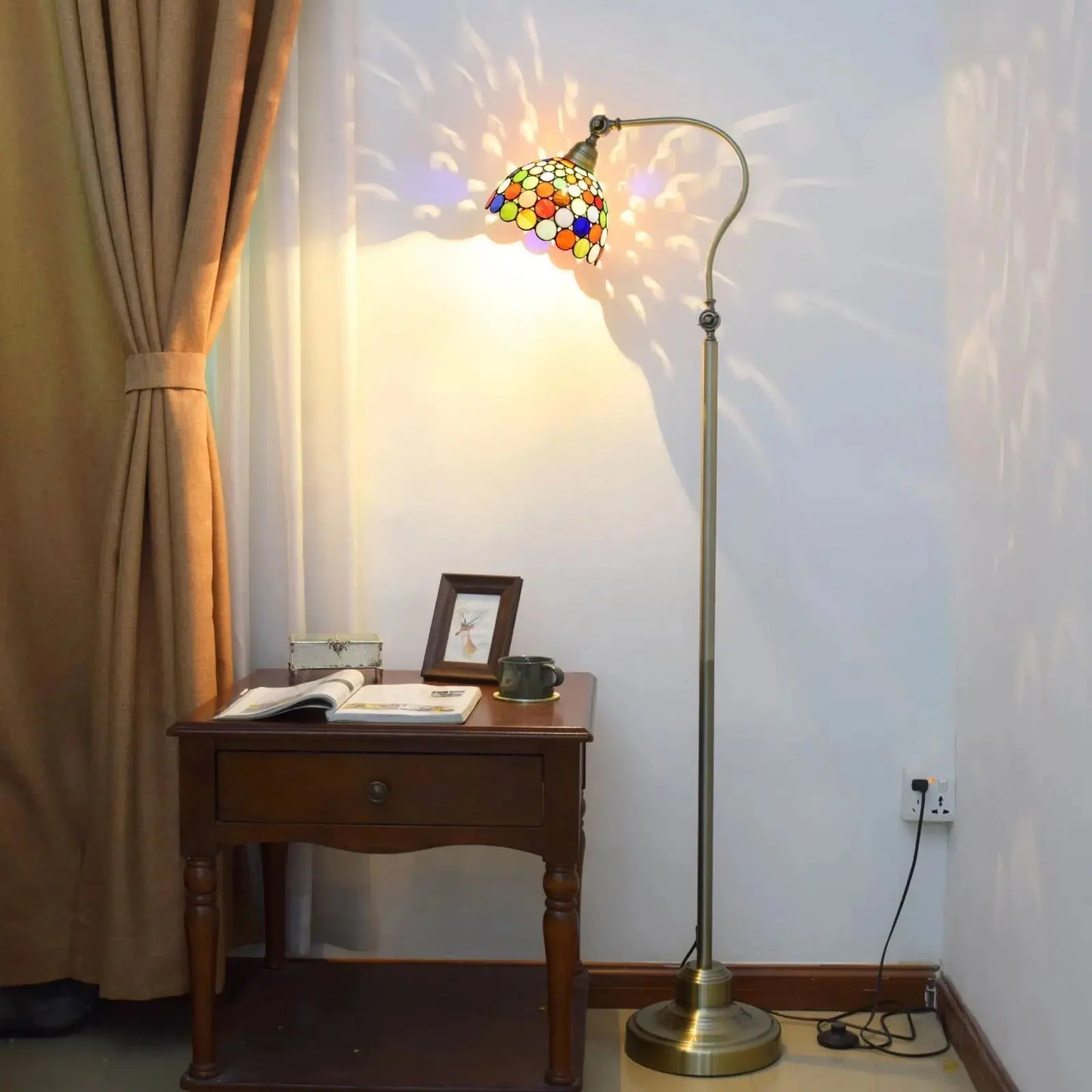 20cm Vintage Standing Light Bohemian Lampshade Tiffany Stained Glass Floor Lamp Classical Tiffany Lamp