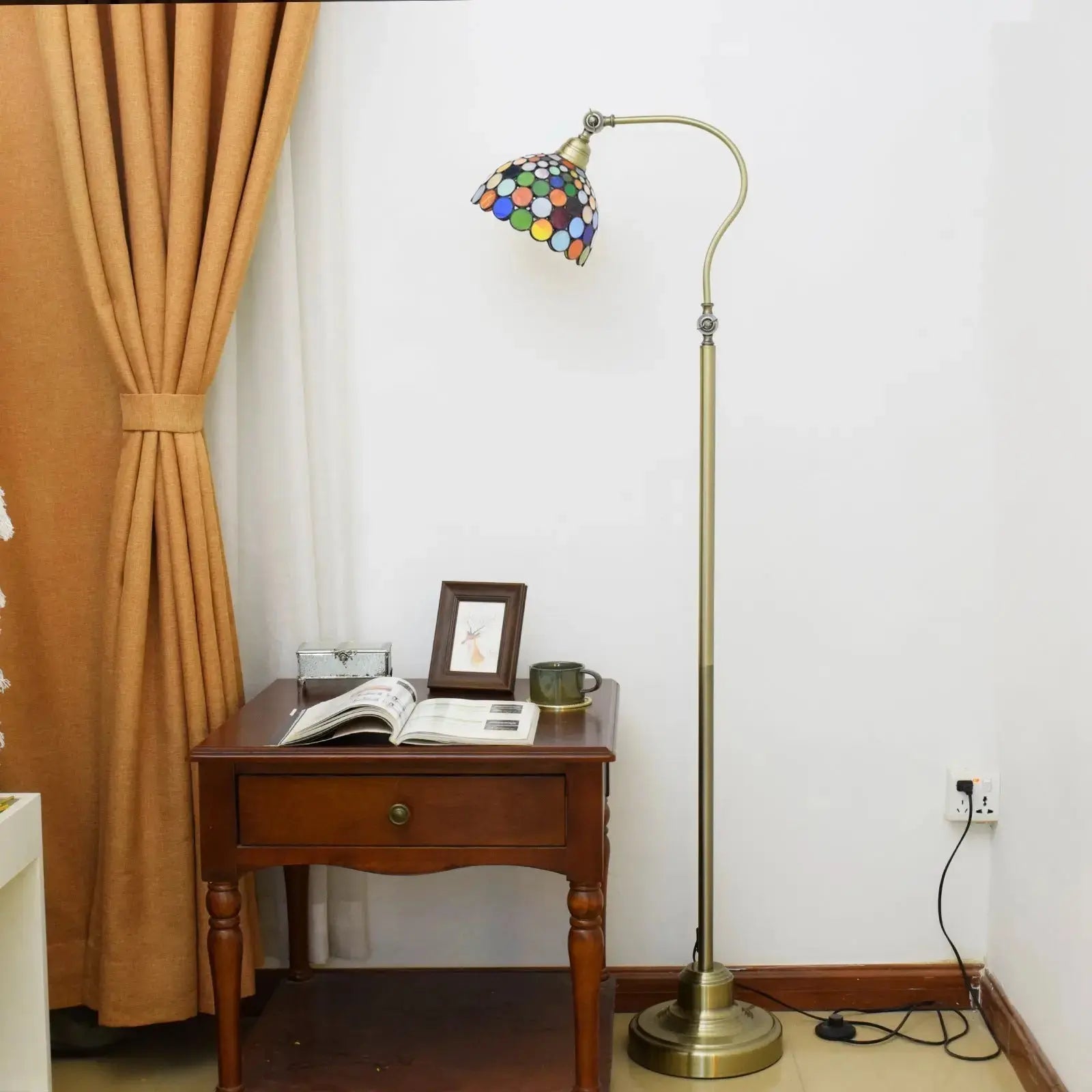 20cm Vintage Standing Light Bohemian Lampshade Tiffany Stained Glass Floor Lamp Classical Tiffany Lamp