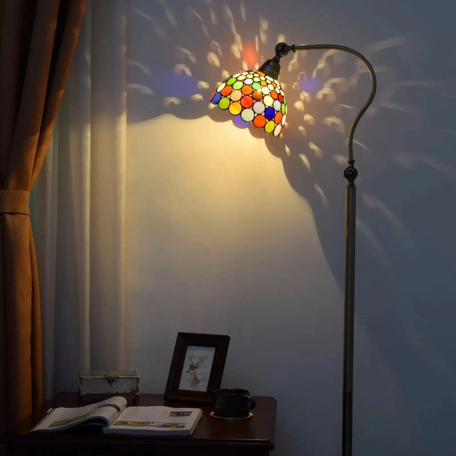 20cm Vintage Standing Light Bohemian Lampshade Tiffany Stained Glass Floor Lamp Classical Tiffany Lamp
