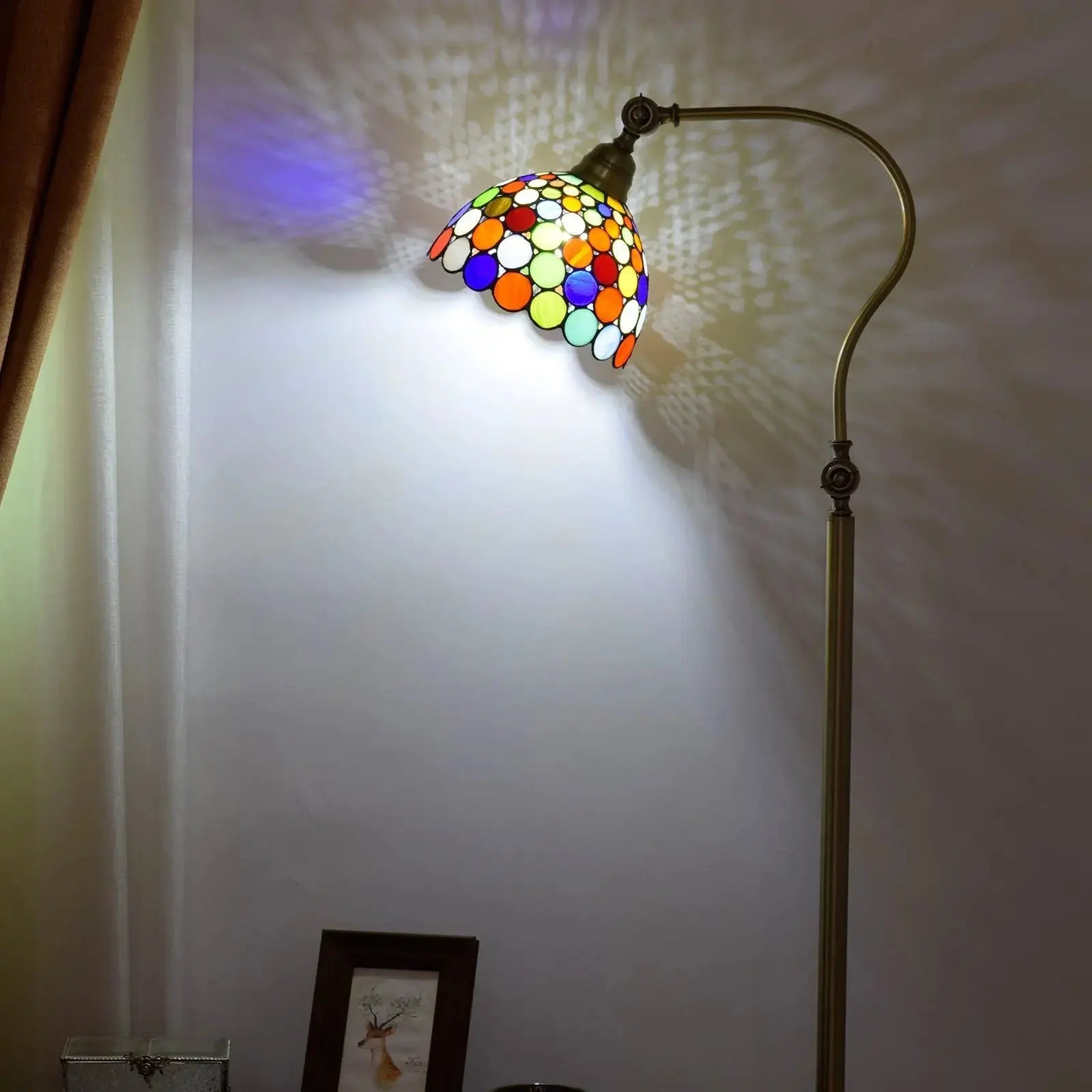 20cm Vintage Standing Light Bohemian Lampshade Tiffany Stained Glass Floor Lamp Classical Tiffany Lamp