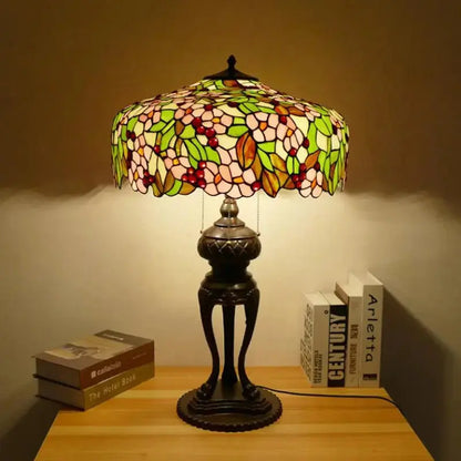 20inch Stained Glass Apple Blossom Floral Large Tiffany Style Table Lamps Classical Tiffany Lamp