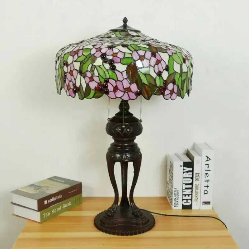 20inch Stained Glass Apple Blossom Floral Large Tiffany Style Table Lamps Classical Tiffany Lamp