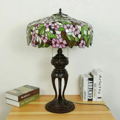 20inch Stained Glass Apple Blossom Floral Large Tiffany Style Table Lamps Classical Tiffany Lamp