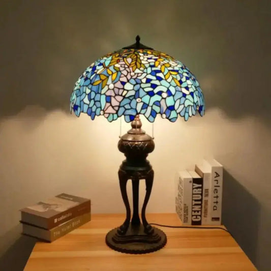 20inch Luxury Tiffany Wisteria Lamp Stained Glass Floral Lampshade Desk Lamps Classical Tiffany Lamp