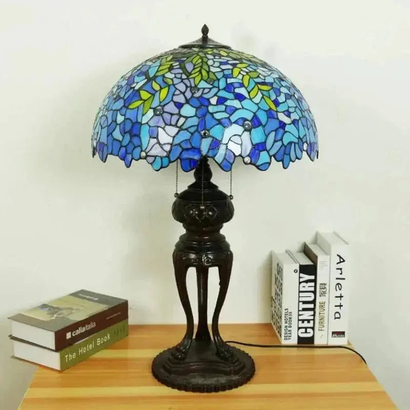20inch Luxury Tiffany Wisteria Lamp Stained Glass Floral Lampshade Desk Lamps Classical Tiffany Lamp