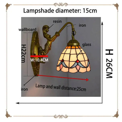 6inch Small Wall Sconce Light Stained Glass Orchid Lampshade Tiffany Wall Lamp Classical Tiffany Lamp