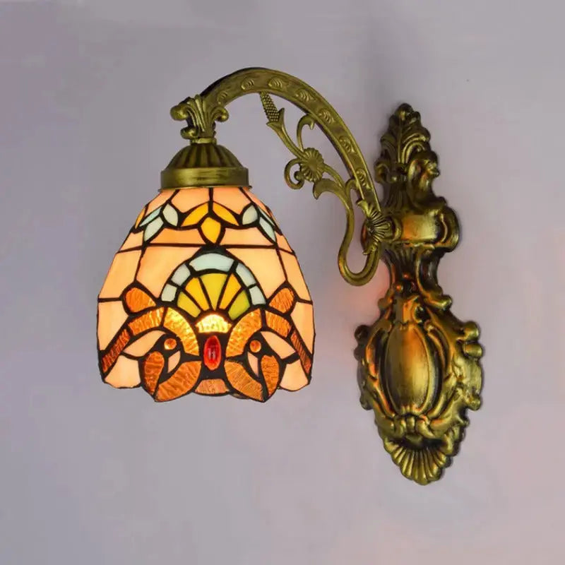 6inch 15cm Small Stained Glass Baroque Lampshade Tiffany Wall Sconce Classical Tiffany Lamp