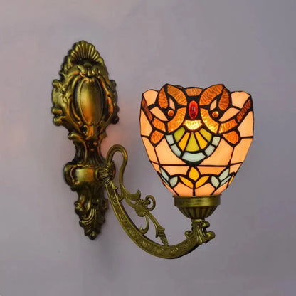 6inch 15cm Small Stained Glass Baroque Lampshade Tiffany Wall Sconce Classical Tiffany Lamp