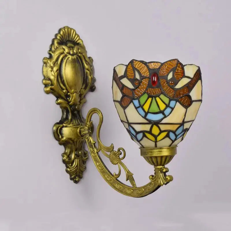 6inch 15cm Small Stained Glass Baroque Lampshade Tiffany Wall Sconce Classical Tiffany Lamp