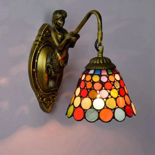 6inch Stained Glass Bohemia Spot Lampshade Tiffany Wall Sconce Classical Tiffany Lamp