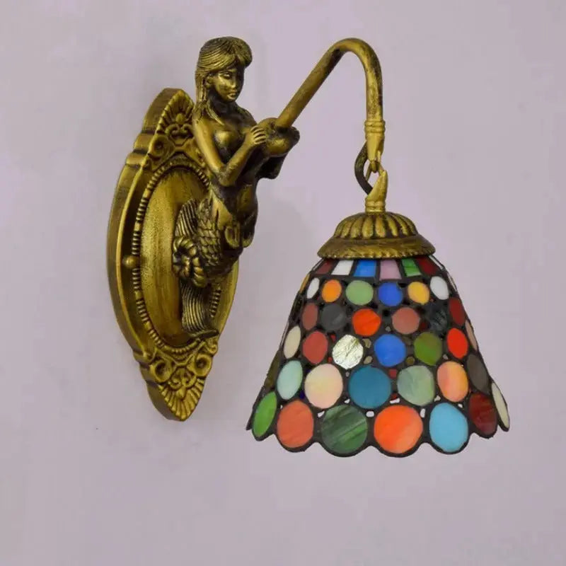 6inch Stained Glass Bohemia Spot Lampshade Tiffany Wall Sconce Classical Tiffany Lamp