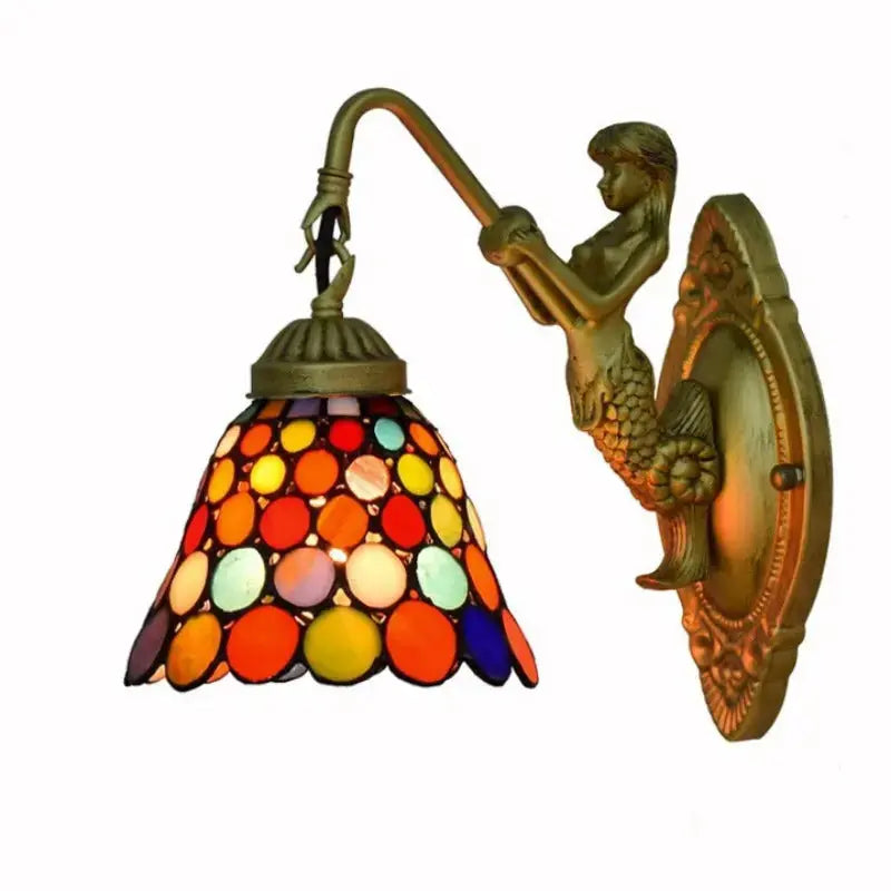 6inch Stained Glass Bohemia Spot Lampshade Tiffany Wall Sconce Classical Tiffany Lamp