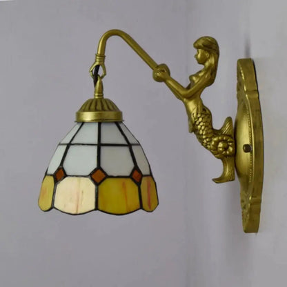 6inch Stained Glass Orange Lampshade Small Tiffany Wall Sconce Classical Tiffany Lamp