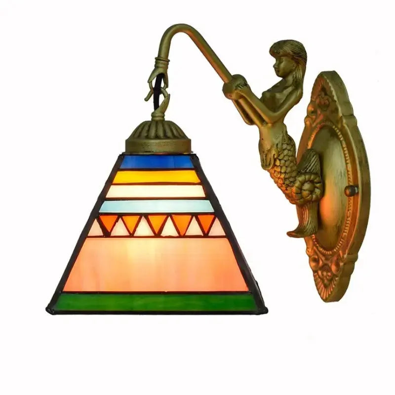 6inch Stained Glass Square Lampshade Tiffany Wall Sconce Classical Tiffany Lamp