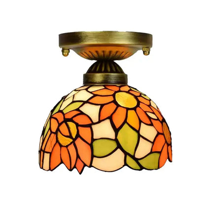 8inch Ceiling Tiffany Lamps Stained Glass Sunflower Small Light Classical Tiffany Lamp