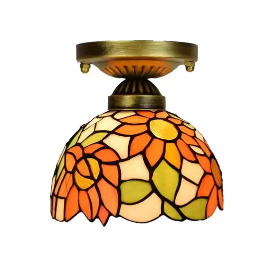 8inch Ceiling Tiffany Lamps Stained Glass Sunflower Small Light Classical Tiffany Lamp