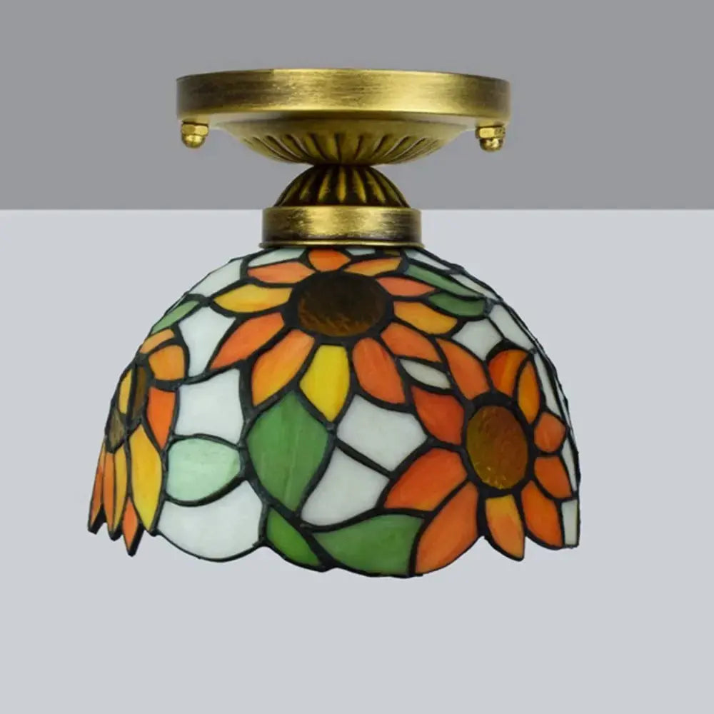 8inch Ceiling Tiffany Lamps Stained Glass Sunflower Small Light Classical Tiffany Lamp