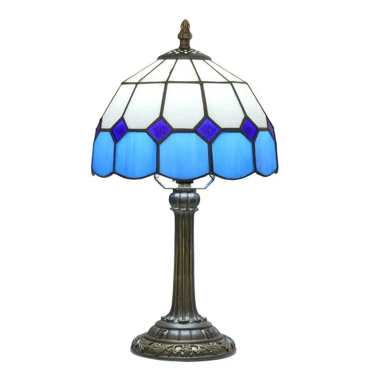 8inch 20cm Blue Stained Glass Small Tiffany Table Lamps Classical Tiffany Lamp