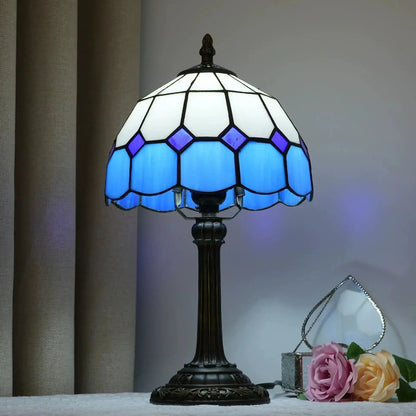 8inch 20cm Blue Stained Glass Small Tiffany Table Lamps Classical Tiffany Lamp