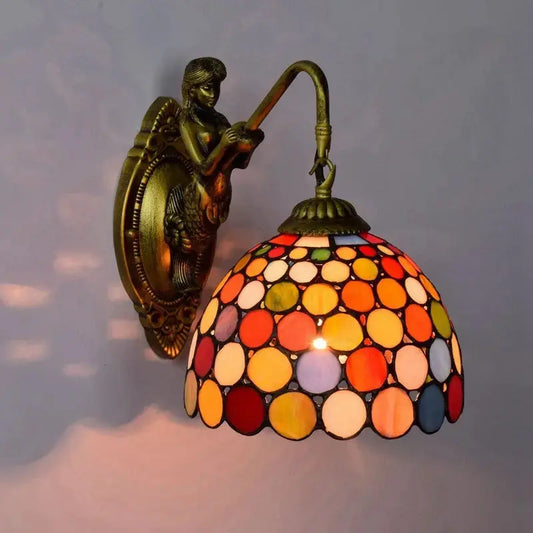 8inch Small Stained Glass Bohemia Spot Lampshade Tiffany Style Outdoor Wall Lights Classical Tiffany Lamp
