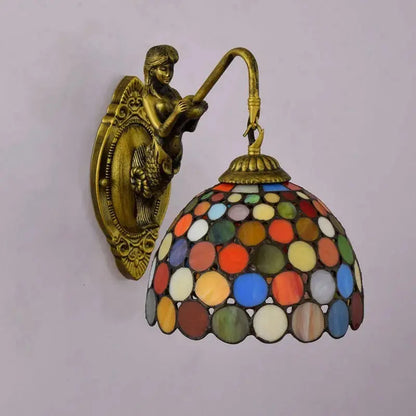 8inch Small Stained Glass Bohemia Spot Lampshade Tiffany Style Outdoor Wall Lights Classical Tiffany Lamp