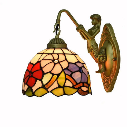 8inch Small Stained Glass Flower Lampshade Tiffany Wall Sconce Classical Tiffany Lamp