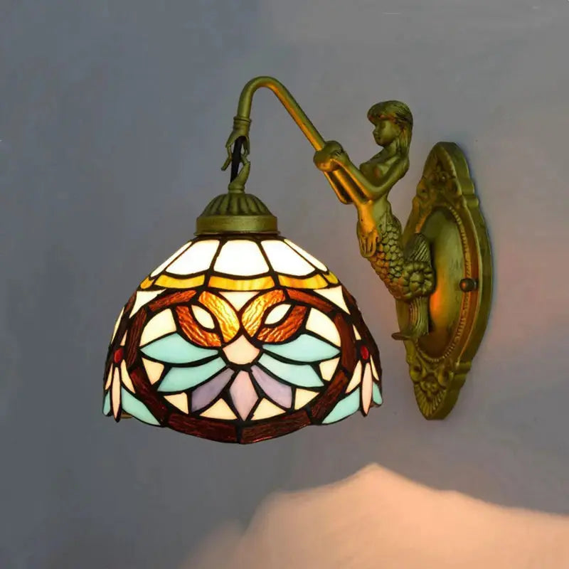 8inch Small Stained Glass Sconce Tiffany Style Wall Lamps Classical Tiffany Lamp