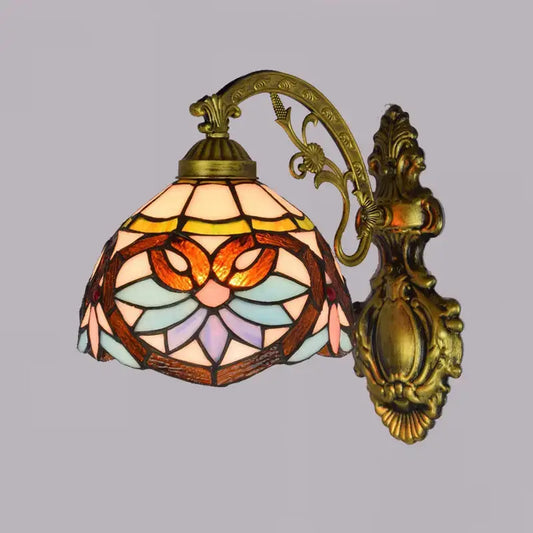 8inch Small Stained Glass Floral Lampshade Tiffany Wall Sconce Classical Tiffany Lamp