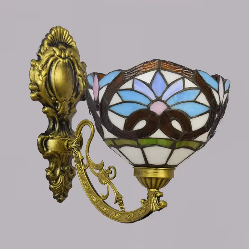 8inch Small Stained Glass Floral Lampshade Tiffany Wall Sconce Classical Tiffany Lamp