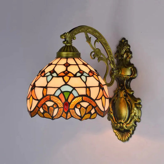 8inch Small Stained Glass Baroque Lampshade Tiffany Wall Lights Sconce Lamp Classical Tiffany Lamp