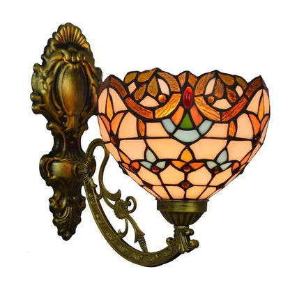 8inch Small Stained Glass Baroque Lampshade Tiffany Wall Lights Sconce Lamp Classical Tiffany Lamp