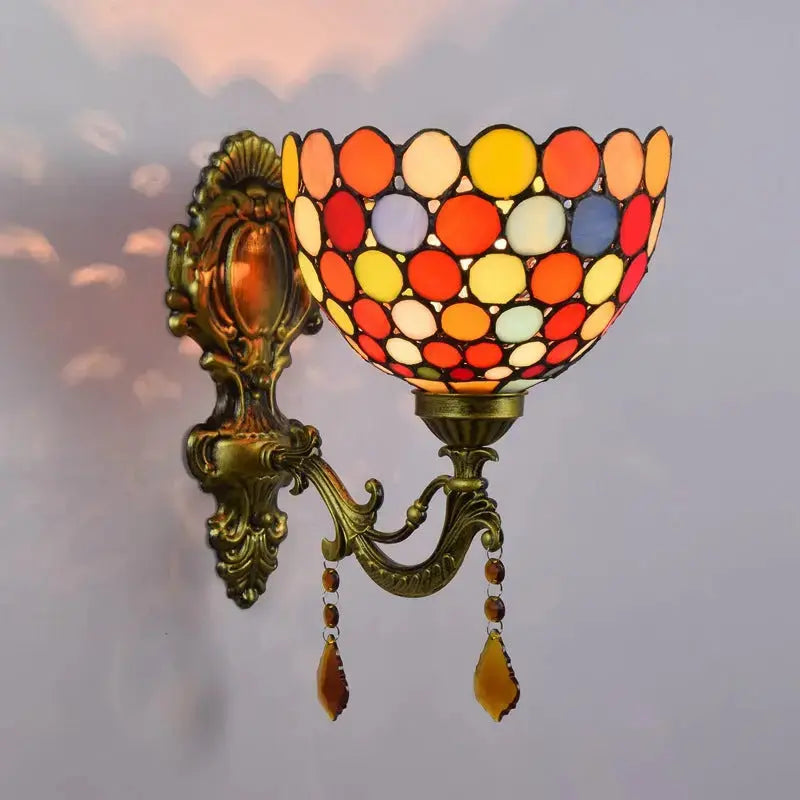 Antique Tiffany Style Lamp Stained Glass Bohemia Lampshade Wall Sconce Classical Tiffany Lamp