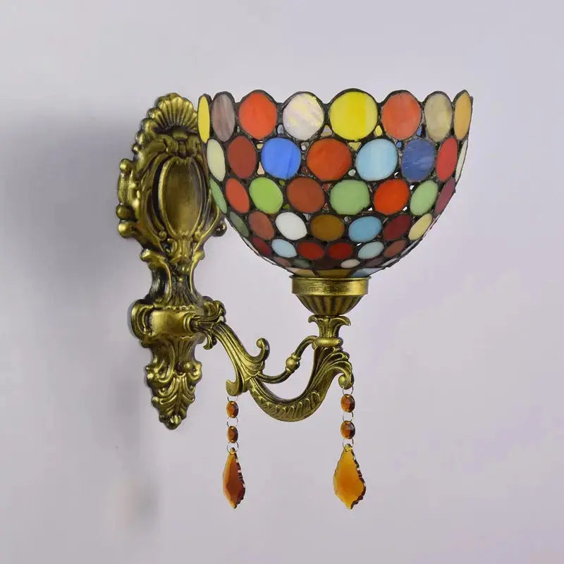 Antique Tiffany Style Lamp Stained Glass Bohemia Lampshade Wall Sconce Classical Tiffany Lamp
