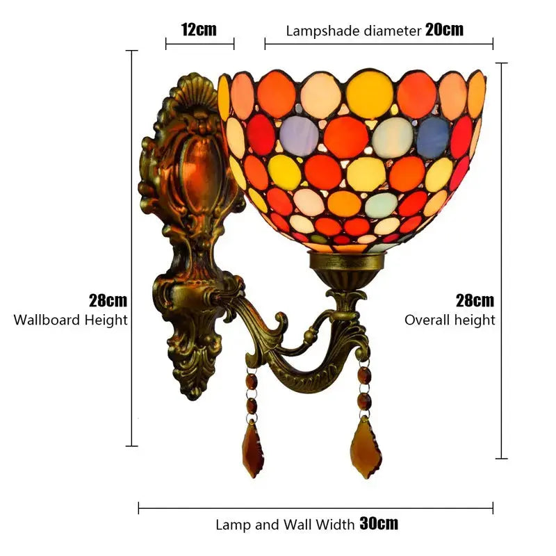 Antique Tiffany Style Lamp Stained Glass Bohemia Lampshade Wall Sconce Classical Tiffany Lamp