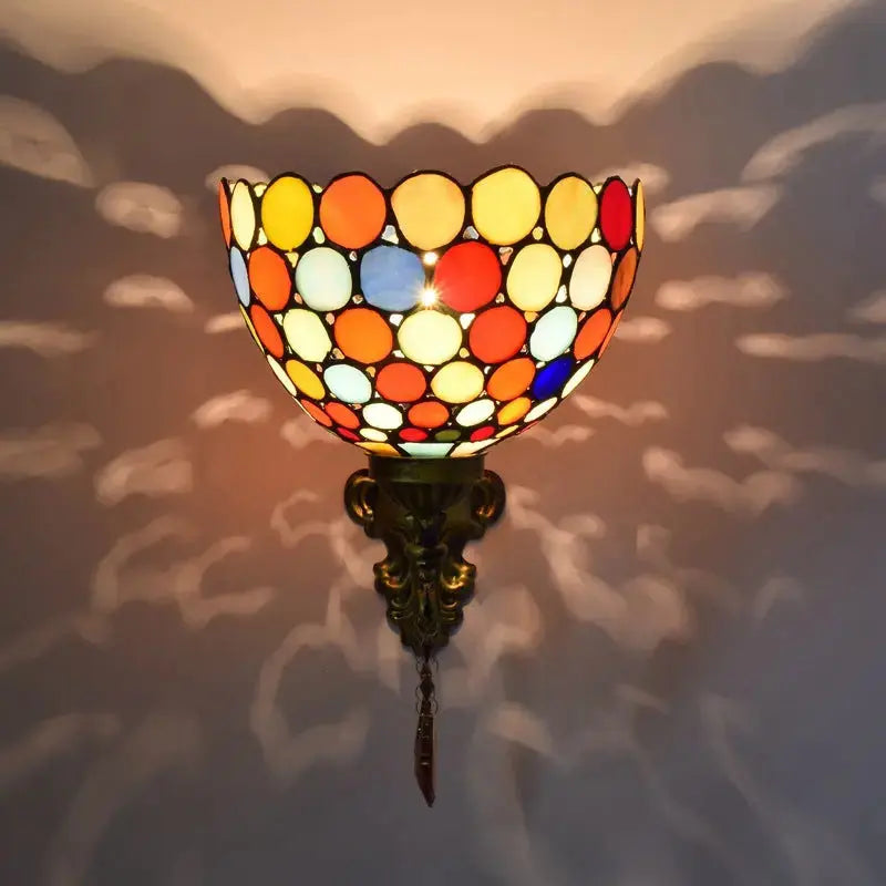 Antique Tiffany Style Lamp Stained Glass Bohemia Lampshade Wall Sconce Classical Tiffany Lamp