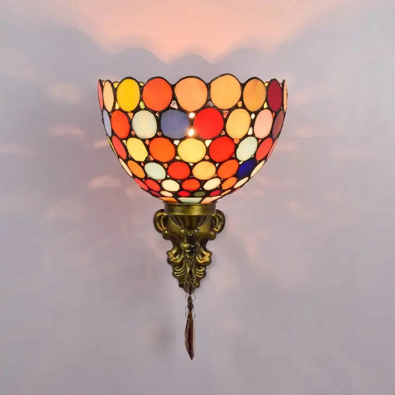 Antique Tiffany Style Lamp Stained Glass Bohemia Lampshade Wall Sconce Classical Tiffany Lamp