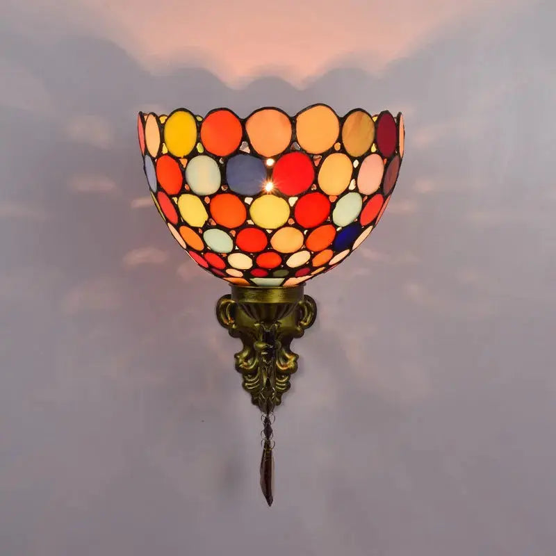 Antique Tiffany Style Lamp Stained Glass Bohemia Lampshade Wall Sconce Classical Tiffany Lamp