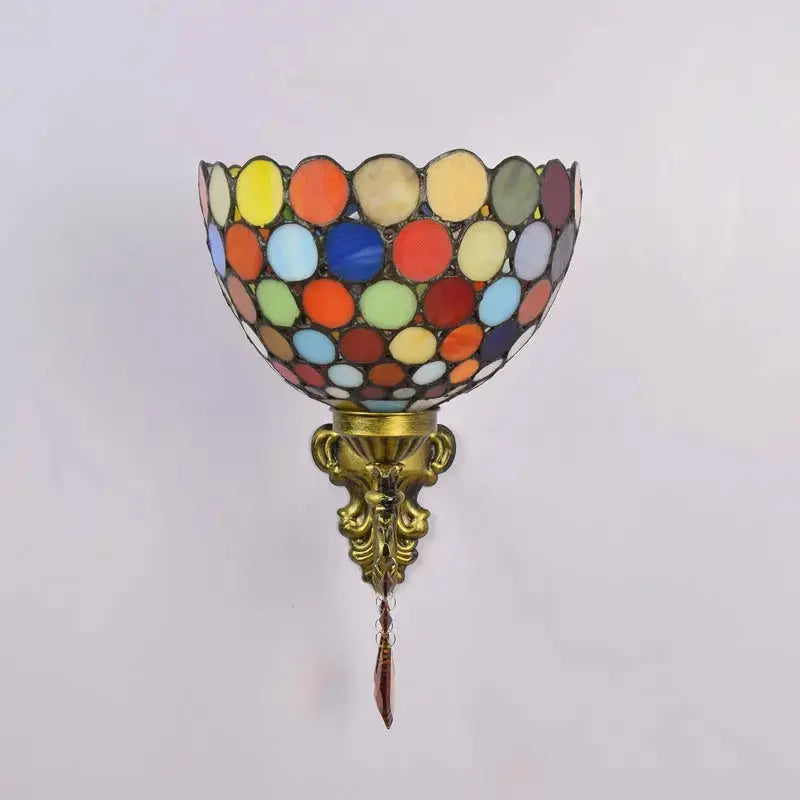 Antique Tiffany Style Lamp Stained Glass Bohemia Lampshade Wall Sconce Classical Tiffany Lamp