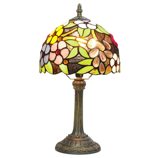 8inch Stained Glass Garden Grape Flower Small Tiffany Table Lamps Classical Tiffany Lamp