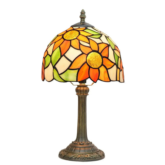 8inch Stained Glass Garden Sunflower Small Tiffany Table Lamps Classical Tiffany Lamp