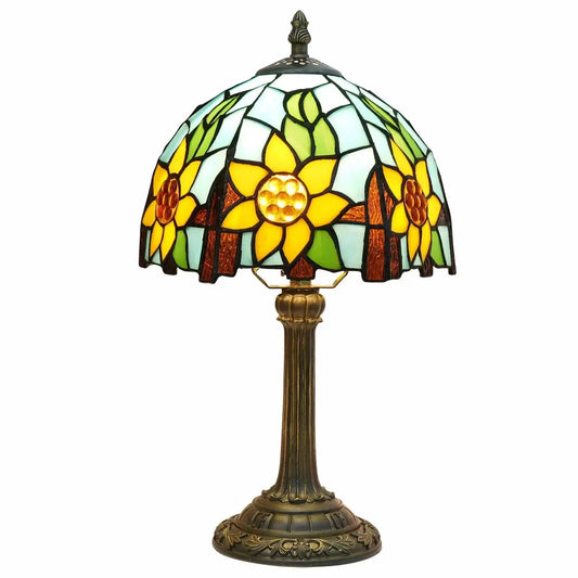 8inch Small Tiffany Table Lamps Stained Glass Garden Sunflower Desk Light Classical Tiffany Lamp